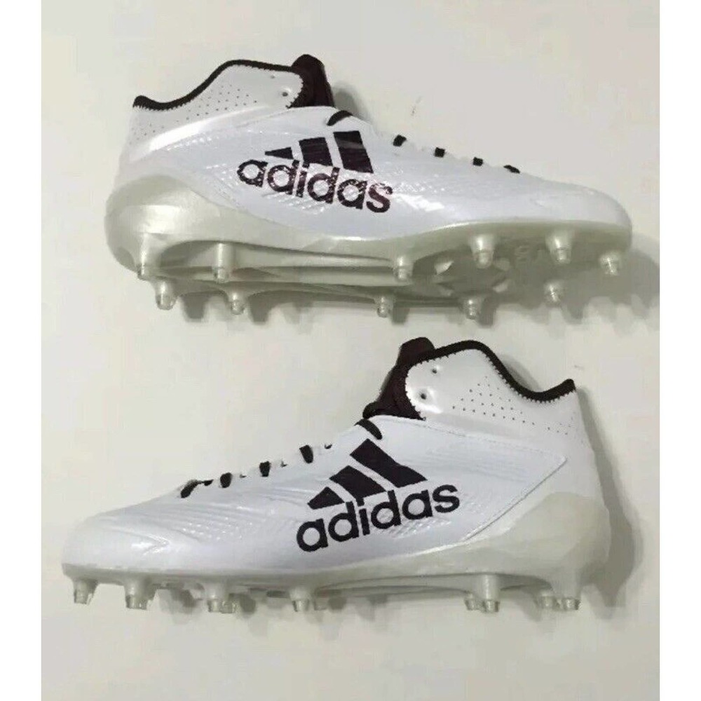 Men Size 16 White Maroon Adidas Adizero 5 Star 6.0 Mid Football Cleats BW1088